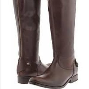 Frye Melissa Button Back Zip Tall Boot  (brown)